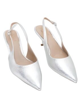 Jewel Badgley Mischka Silver Slingback Pump Size 8.5M